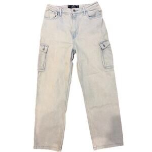 Hollister Womens Carpenter Jeans 9 W 29xL31 Ultra High Rise Dad Jean Light Wash